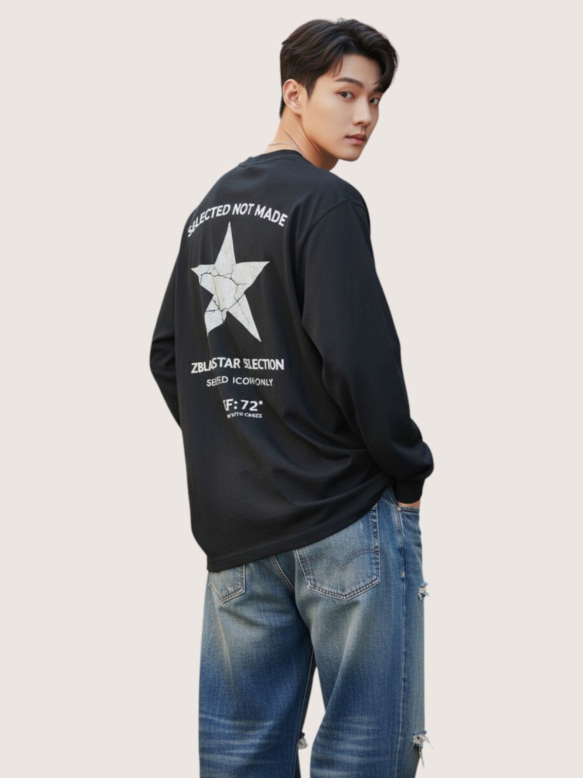 지블랙(ZBLACK) 셀렉티드 스타   롱슬리브(BLACK)