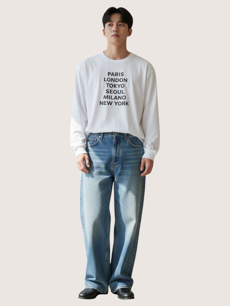 심플 시티즈   롱슬리브(WHITE-BLACK)