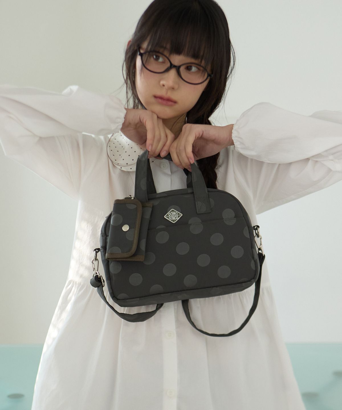 꼬모니노즈(COMONINOZ) [CN]DOT POCKET TOTE BAG [2 COLOR]
