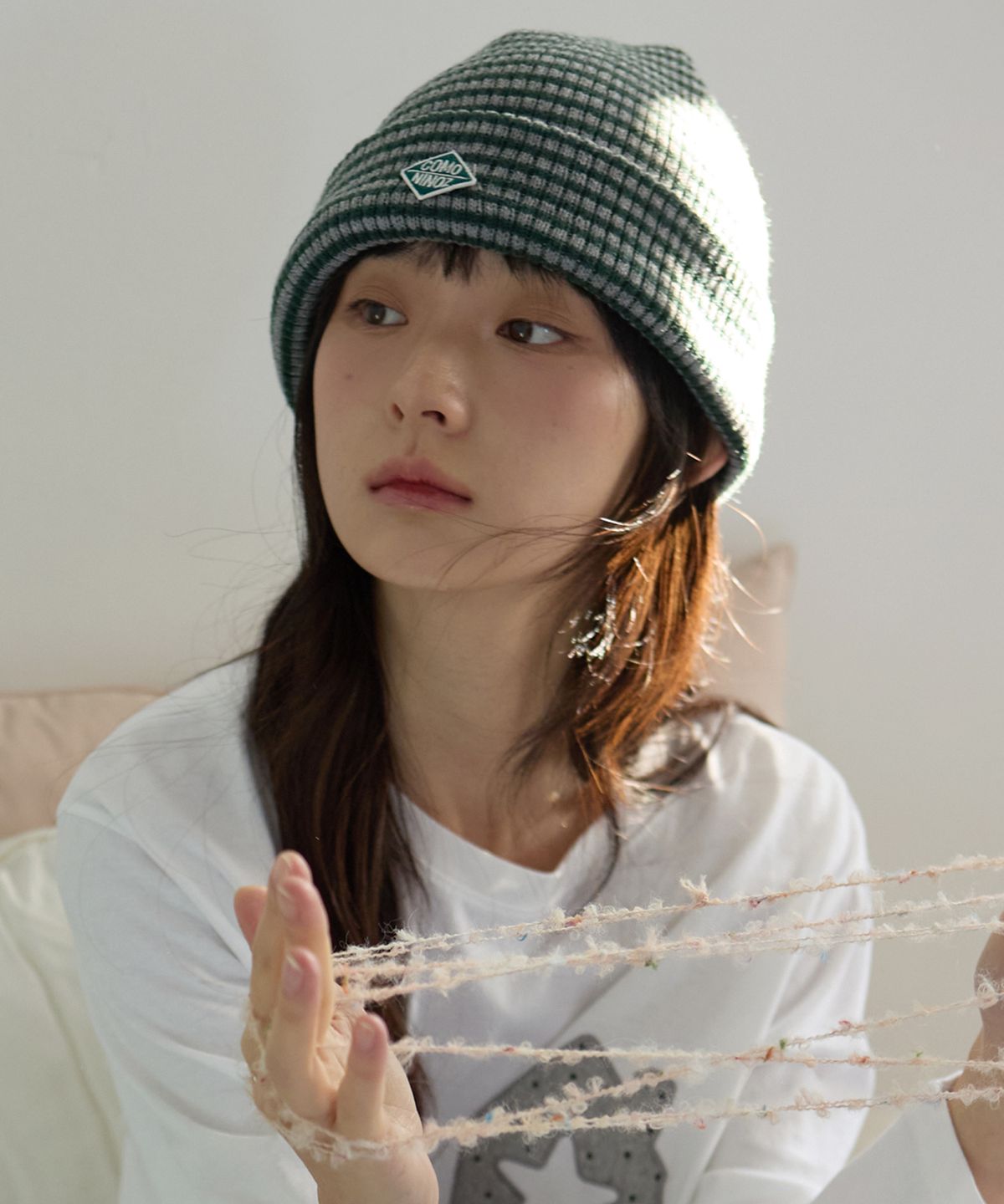꼬모니노즈(COMONINOZ) [CN]26S STRIPE KNIT BEANIE [4 COLOR]