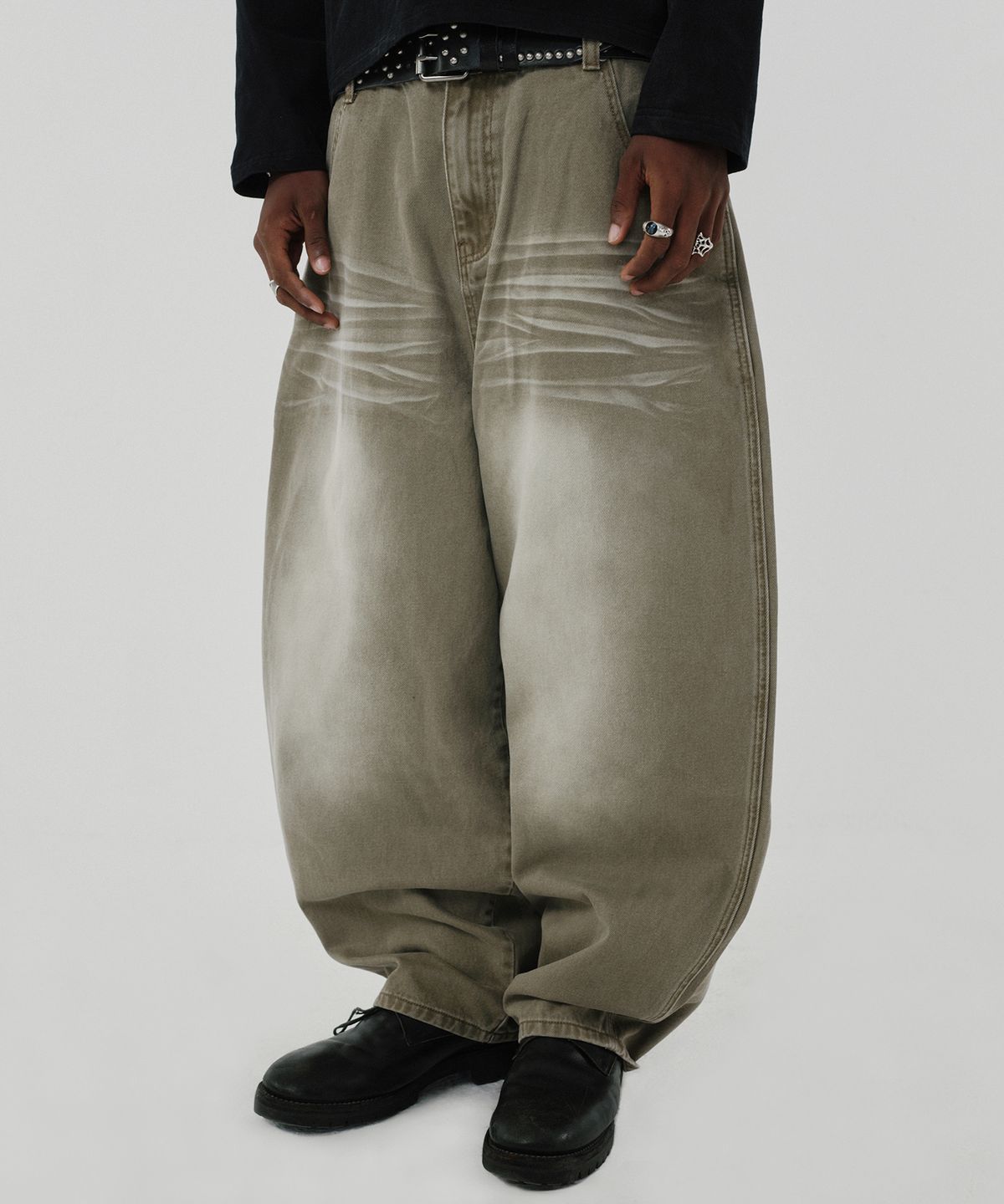 스웨이드(SUADE) WRINKLE DENIM [OLIVE]