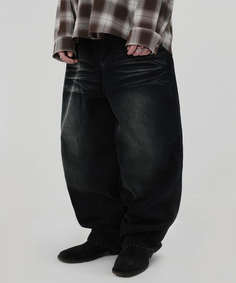 WRINKLE DENIM [BLACK]