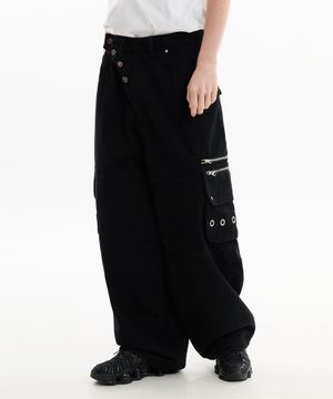 아일렛 카고 팬츠 블랙