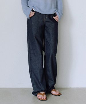 Nonfade raw wide denim