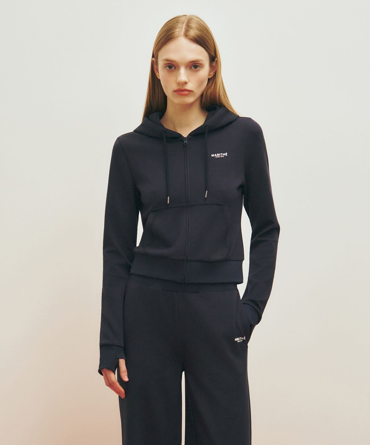 마리떼 스포츠(MARITHÉ SPORT) MARITHE SPORT W HOODIE ZIPUP navy