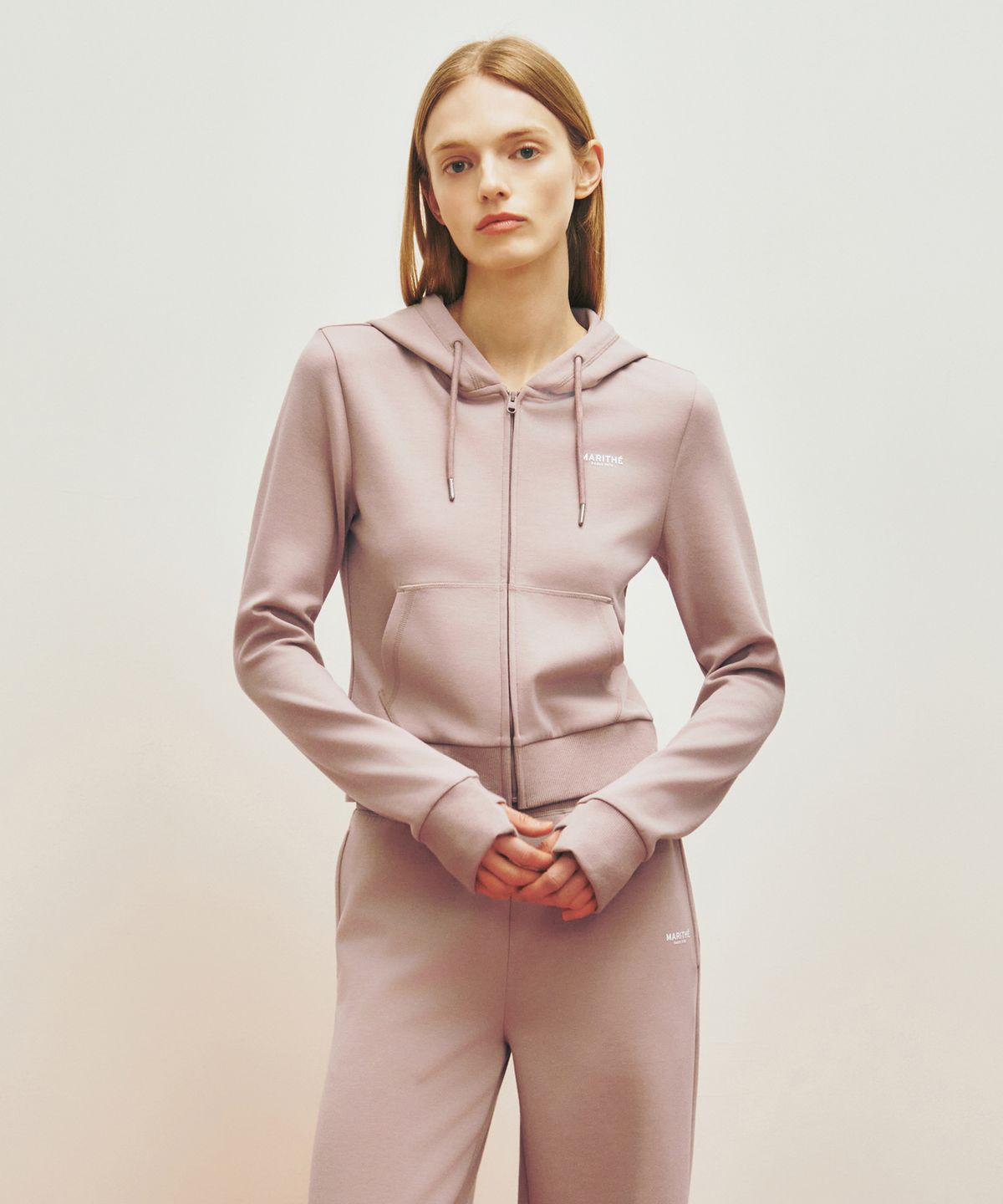 마리떼 스포츠(MARITHÉ SPORT) MARITHE SPORT W HOODIE ZIPUP dark pink