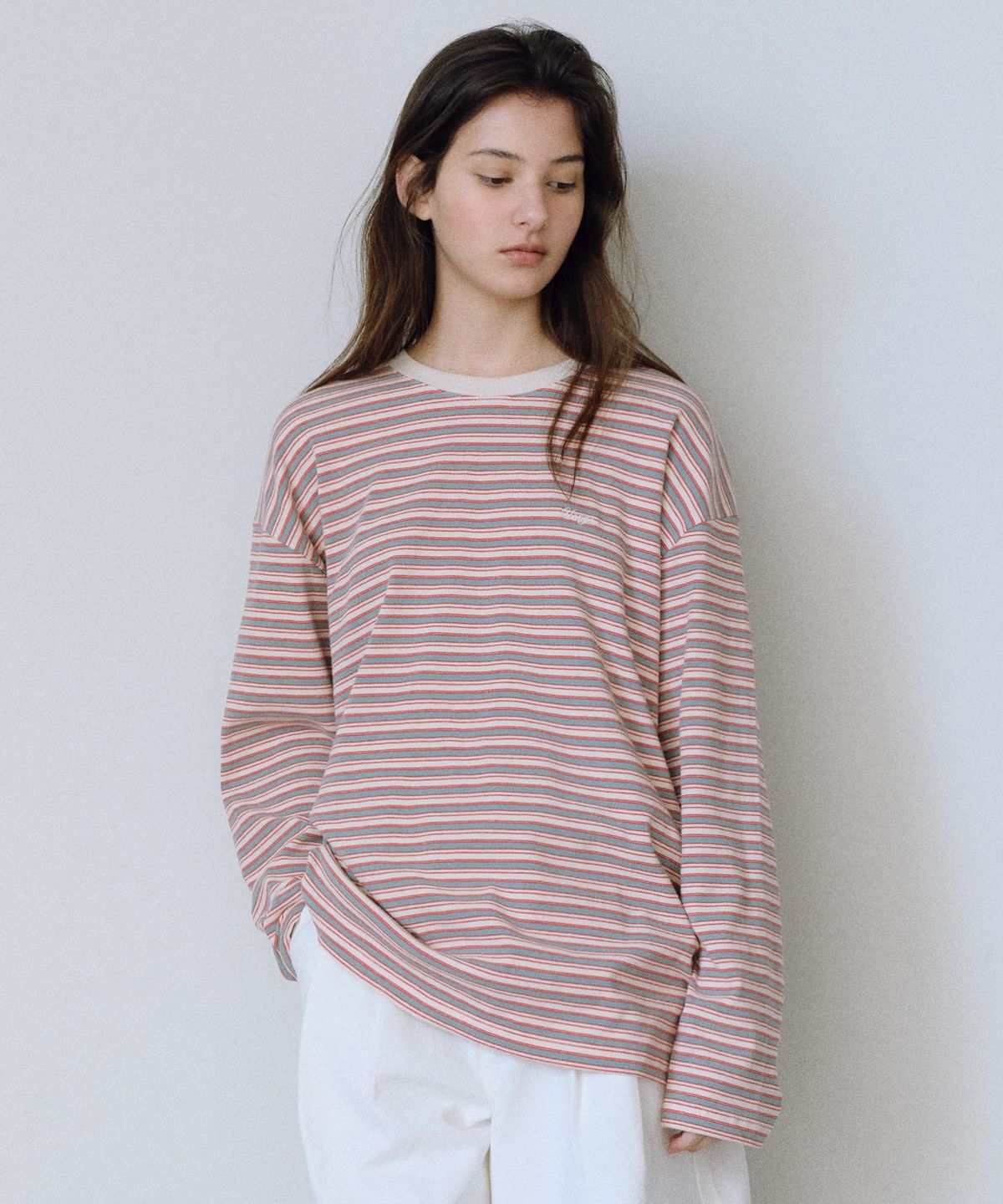 유라고(URAGO) Multi stripe overfit t-shirt