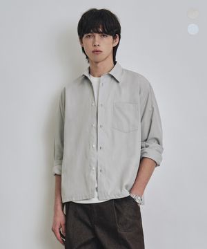 [COCLX삭형] 솔리드 세미 크롭 롱 슬리브 셔츠 2 COLOR COOSSH199