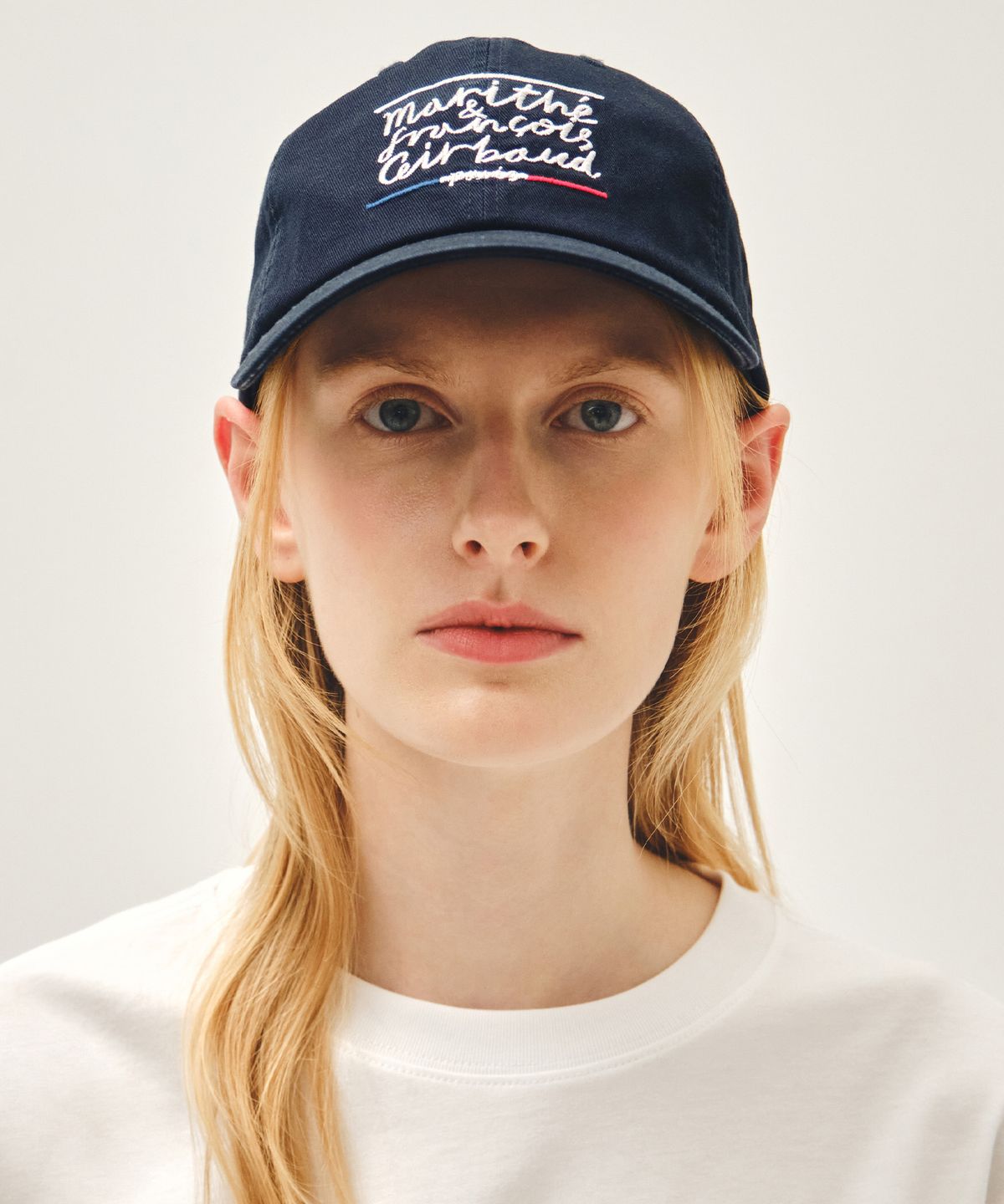 마리떼 프랑소와 저버(MARITHÉ + FRANҪOIS GIRBAUD) DRAWING CLASSIC LOGO FLAT BRIM CAP navy
