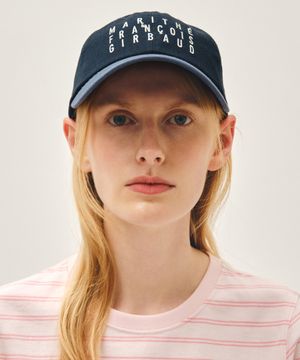 TYPO LOGO COLOR BLOCK COVERED CAP vintage blue