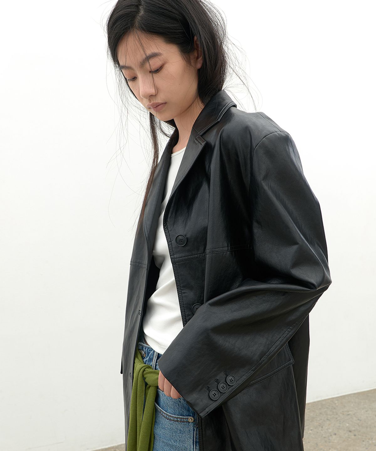 아틀리에 나인(ATELIER NAIN) OVER FIT SINGLE LEATHER JACKET (JK-3061)