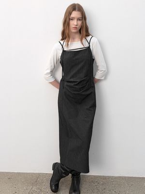 MULTI STRAP LAYERED SLEEVELESS DRESS (OP-6322)