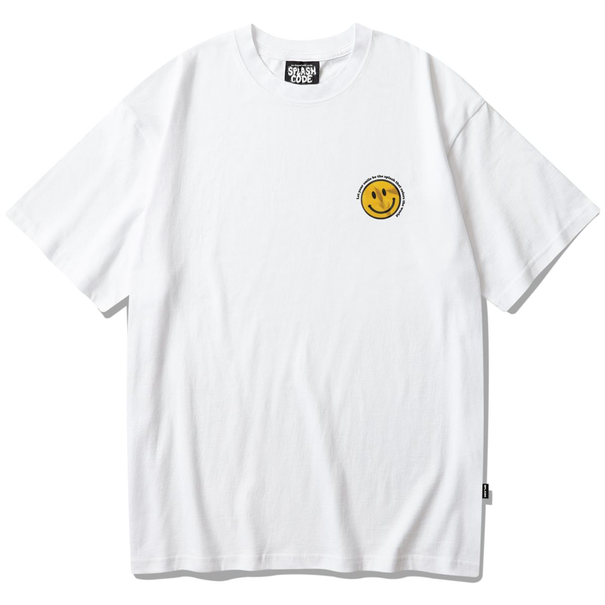 스플래시코드(SPLASHCODE) 반팔 티셔츠 화이트 - 스마일 스티커(Smile Sticker)