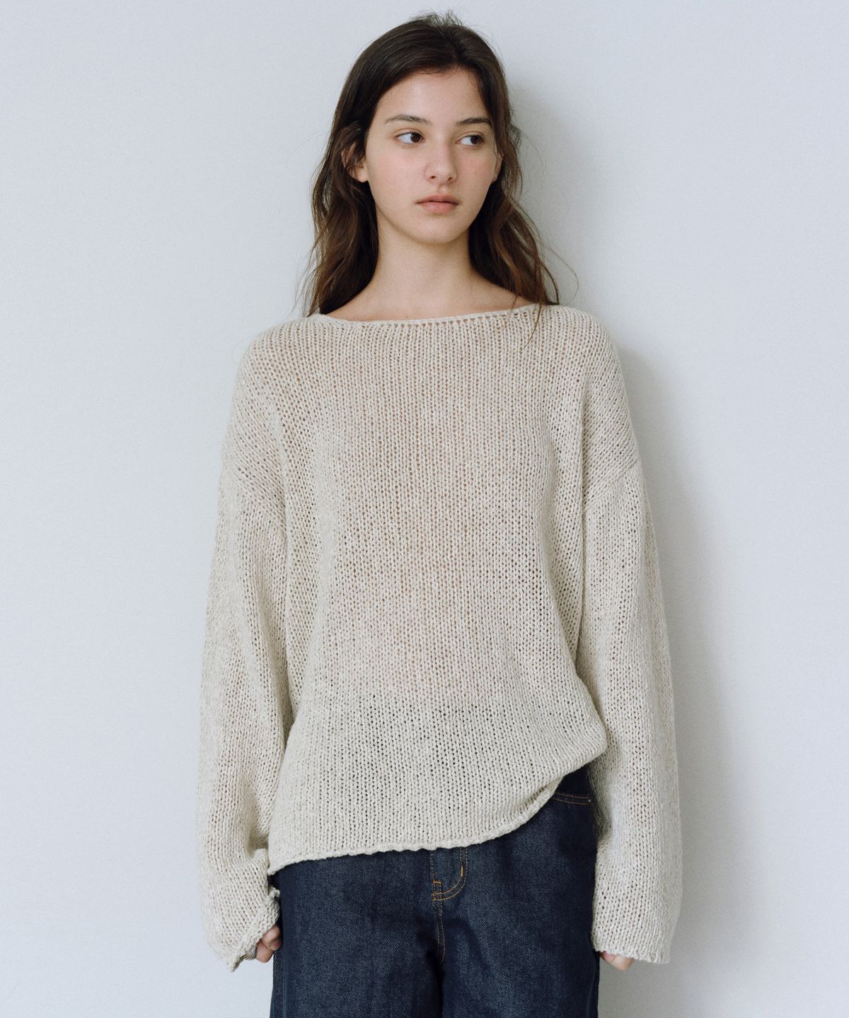 유라고(URAGO) Basey linen boatneck knit