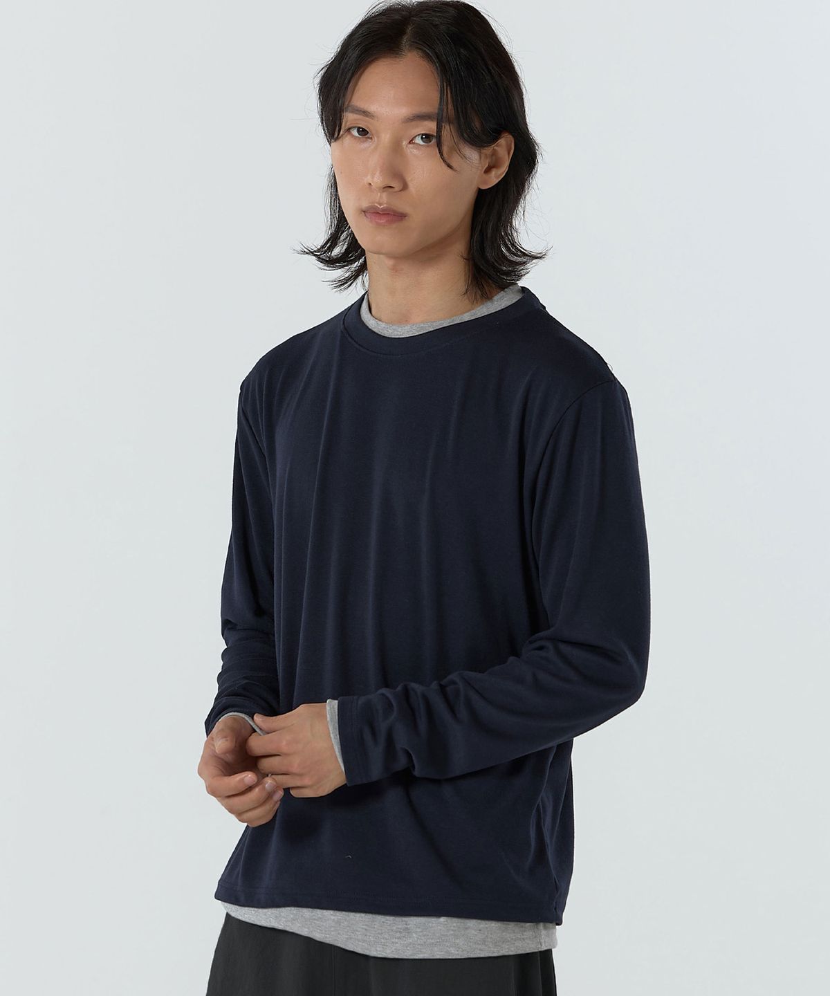 주앙옴므(JUAN HOMME) 레이어드 롱슬리브 (다크 네이비)