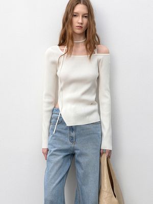 ONE OFF SHOULDER STRAP SLIM FIT KNIT (T-7180)