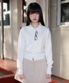 Fabric Button Collar Cardigan [Ivory]