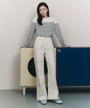 [고윤정 착장] W BOOT-CUT DENIM PANTS white