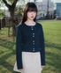 Dot Button Point Cardigan [Navy]