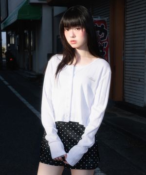 Jacquard Cardigan Sleeveless Set [White]