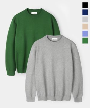 시그니처 라운드 세미크롭 니트_6 COLOR