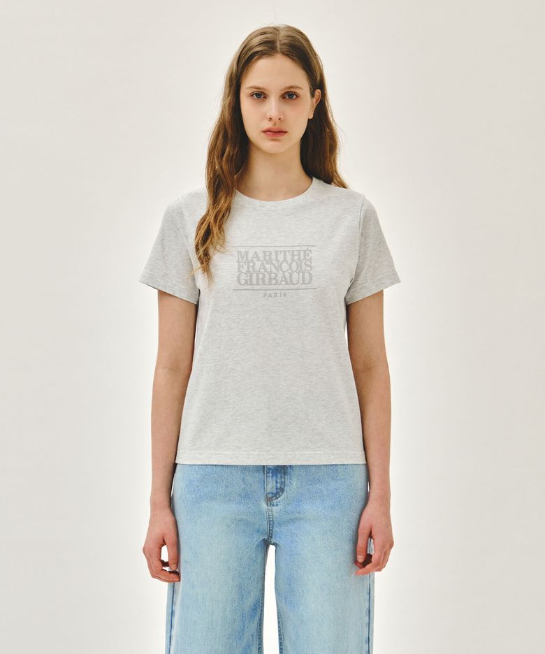 W CLASSIC LOGO TEE light heather gray