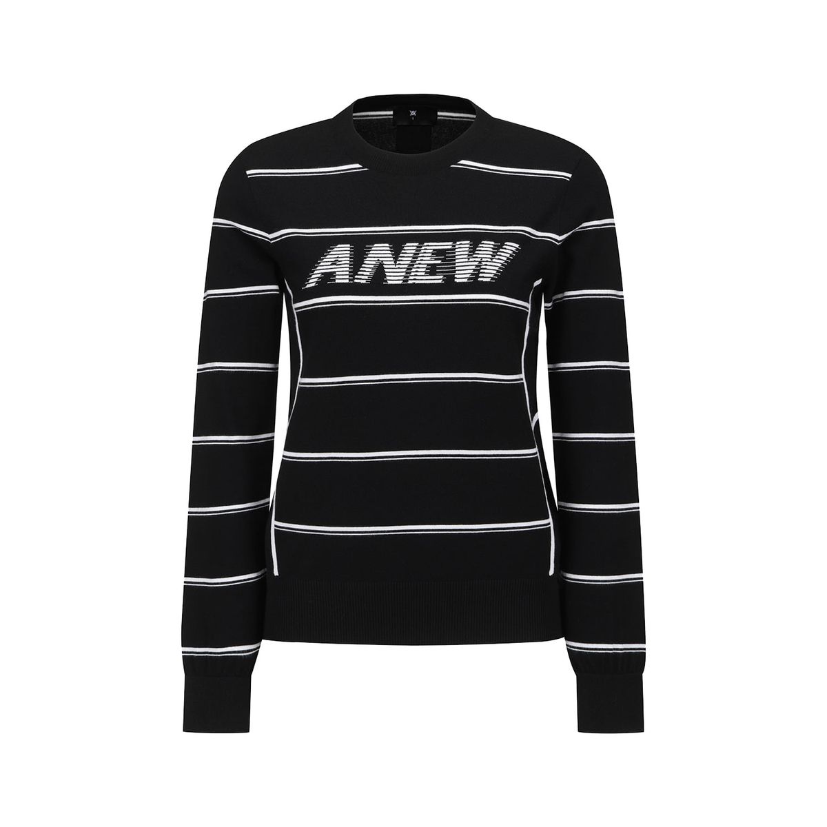 어뉴골프(ANEW GOLF) WOMEN STRIPE ROUND SWEATER_BK