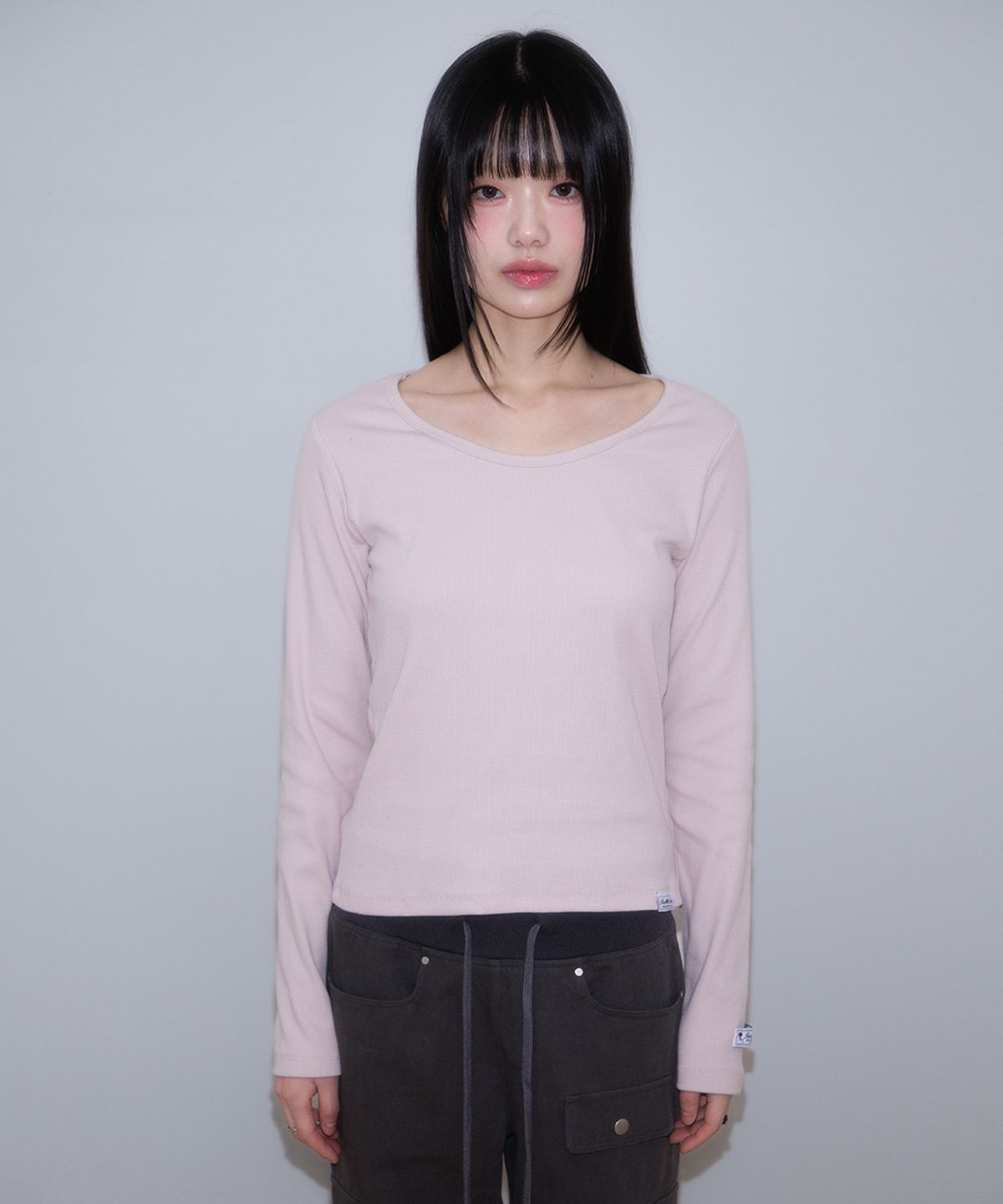 로제프란츠(ROSEFRANTZ) Essential Rose Label Long Sleeve [Pale Pink]