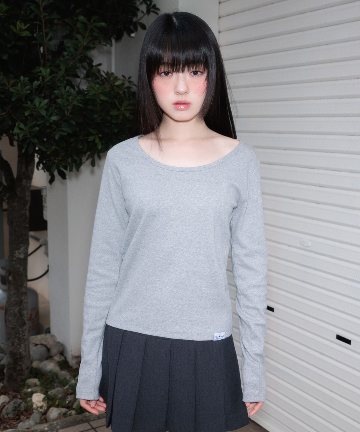 로제프란츠(ROSEFRANTZ) Essential Rose Label Long Sleeve [Gray]