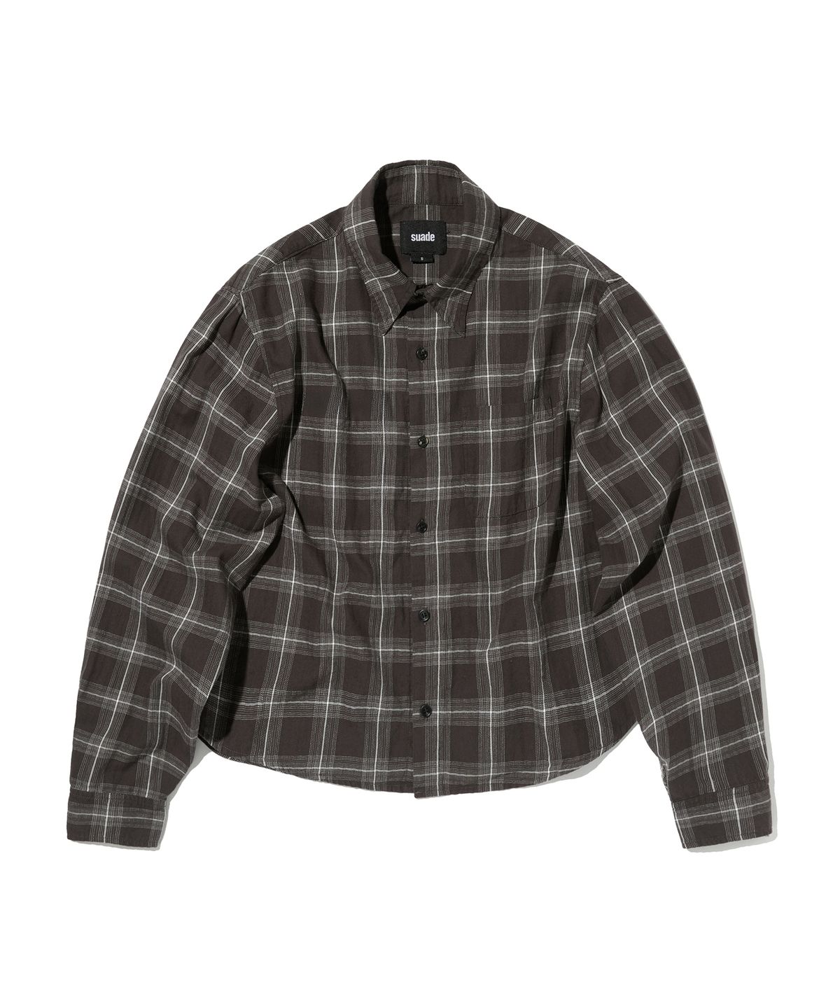 스웨이드(SUADE) CROPPED CHECK SHIRT [GRAY]