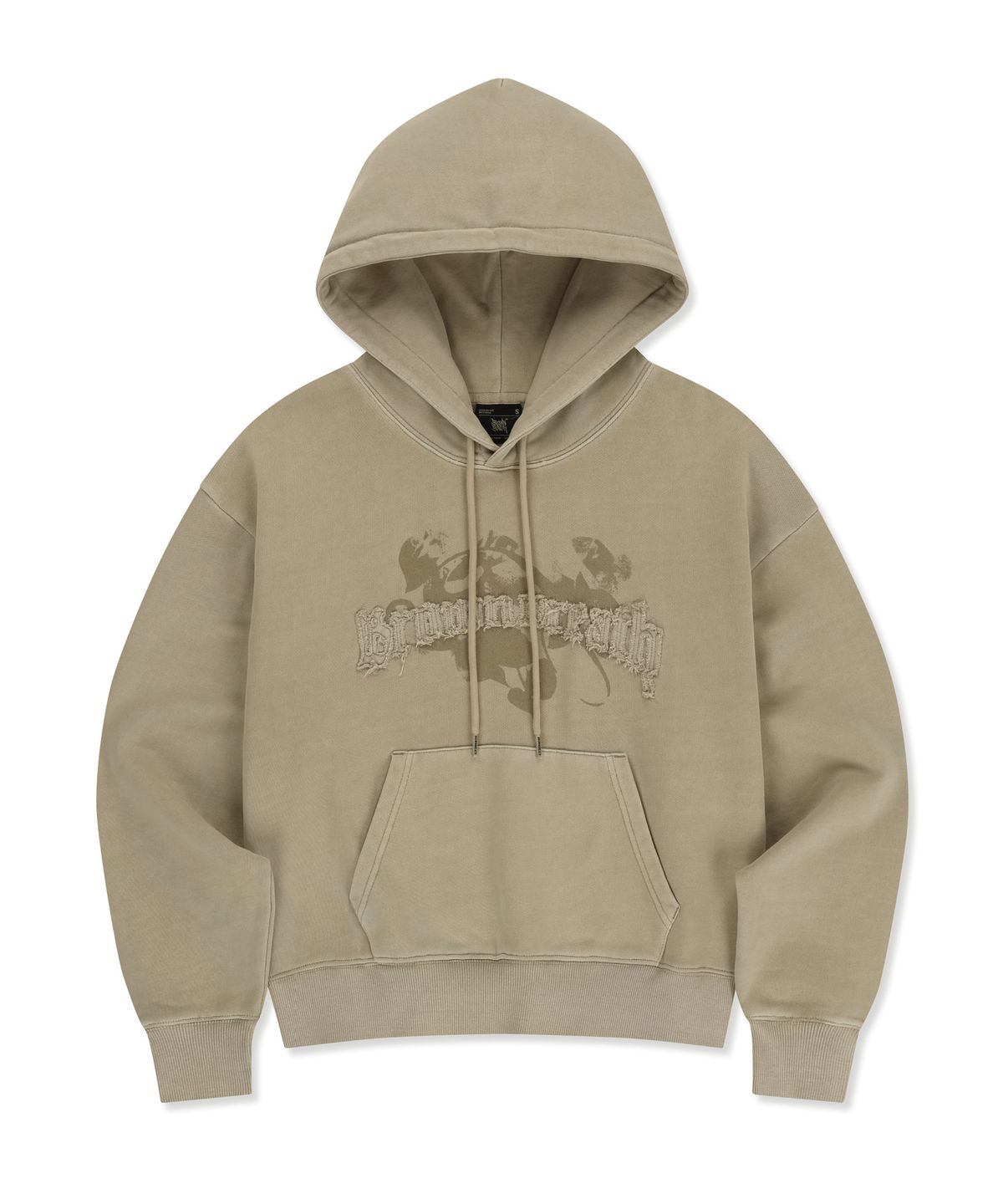 브라운브레스(BROWNBREATH) W PATCH CROP HOODIE - BEIGE