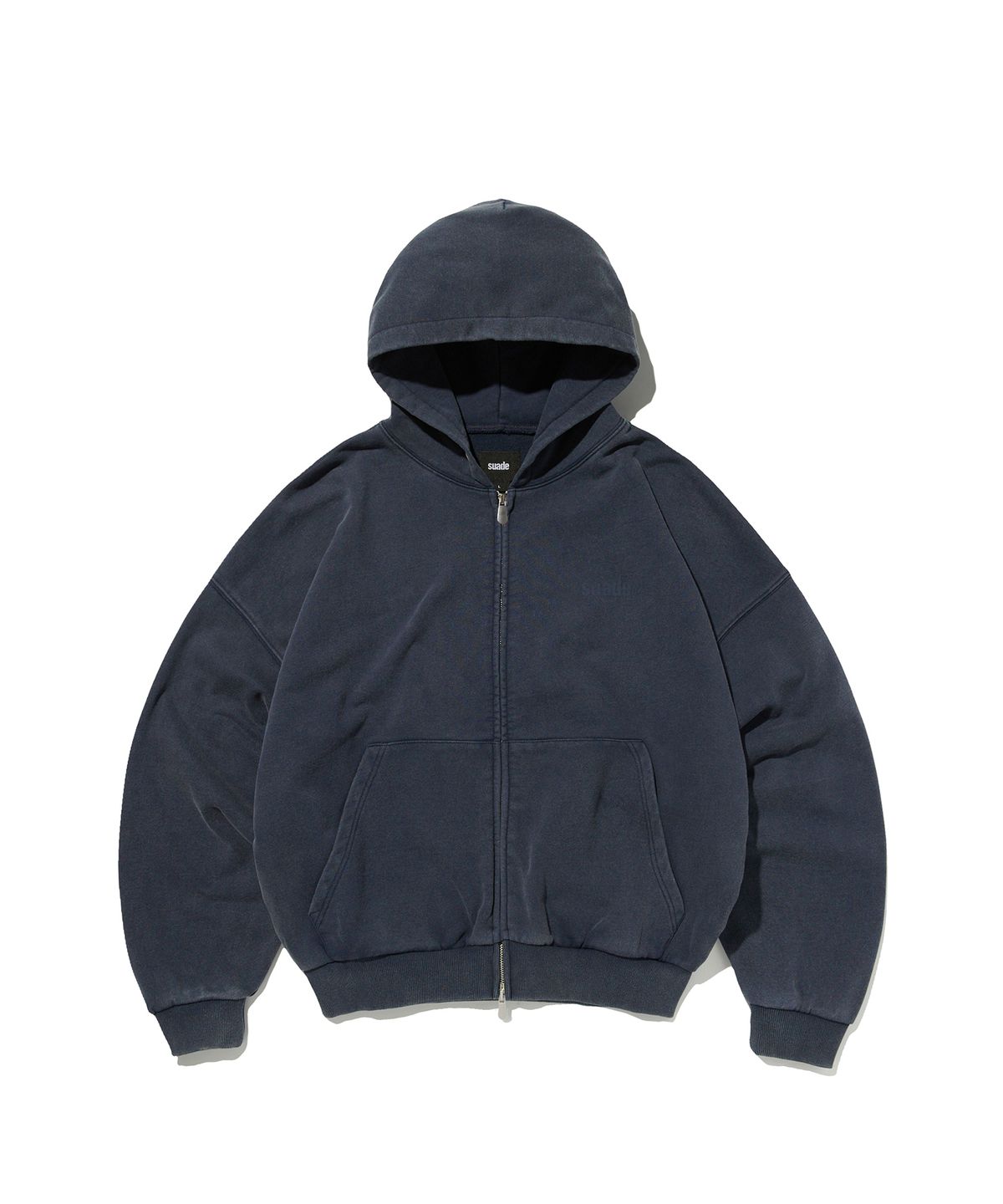 스웨이드(SUADE) CROPPED WASHED HOOD ZIP UP [WASHING NAVY]