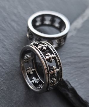 [각인무료] 안티크 고딕 크로스 컷아웃 서지컬 반지