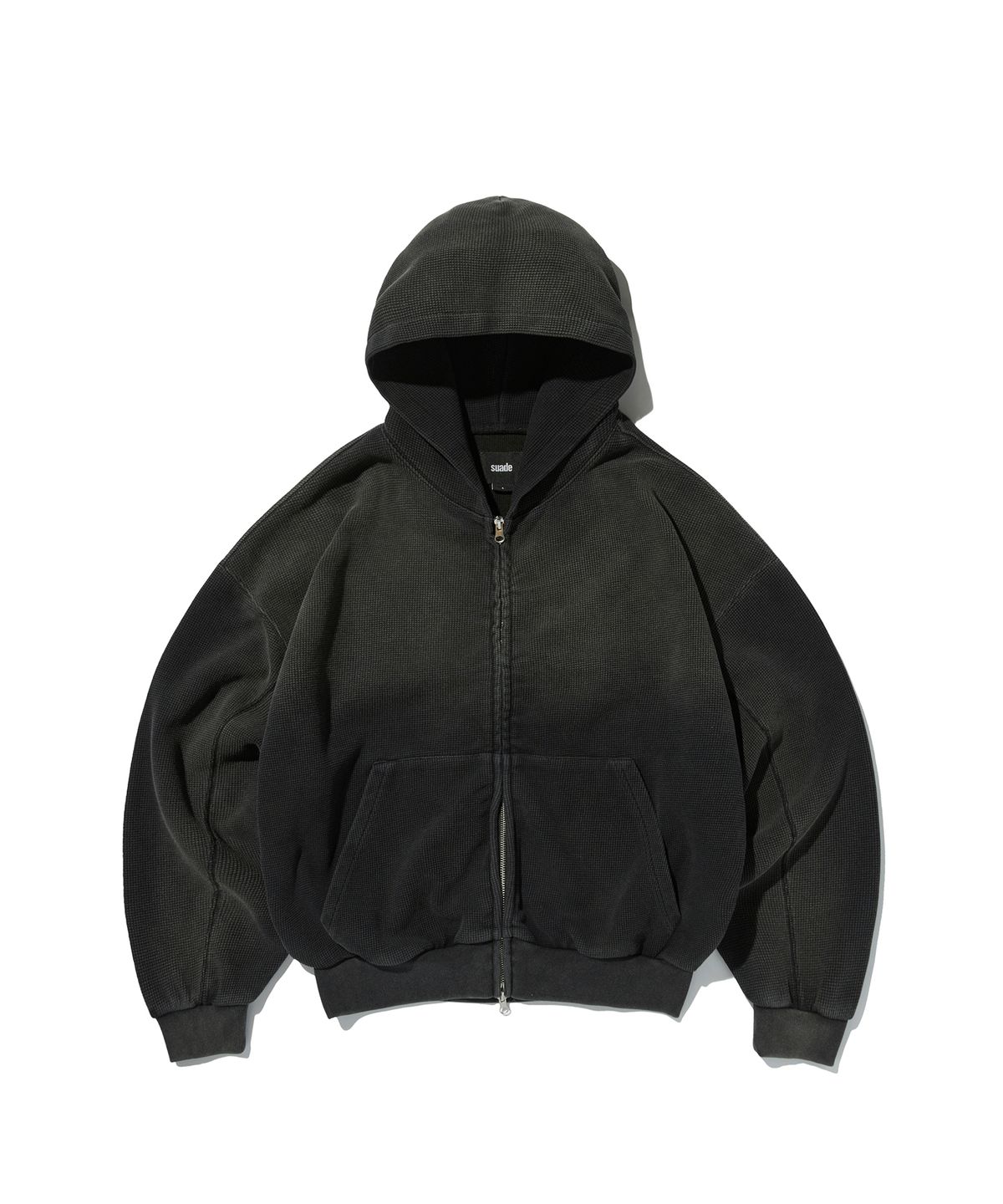 스웨이드(SUADE) WASHED THERMAL HOOD ZIP UP [WASHING BLACK]
