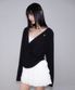 Wrap Shirring Hood Long Sleeve [Black]