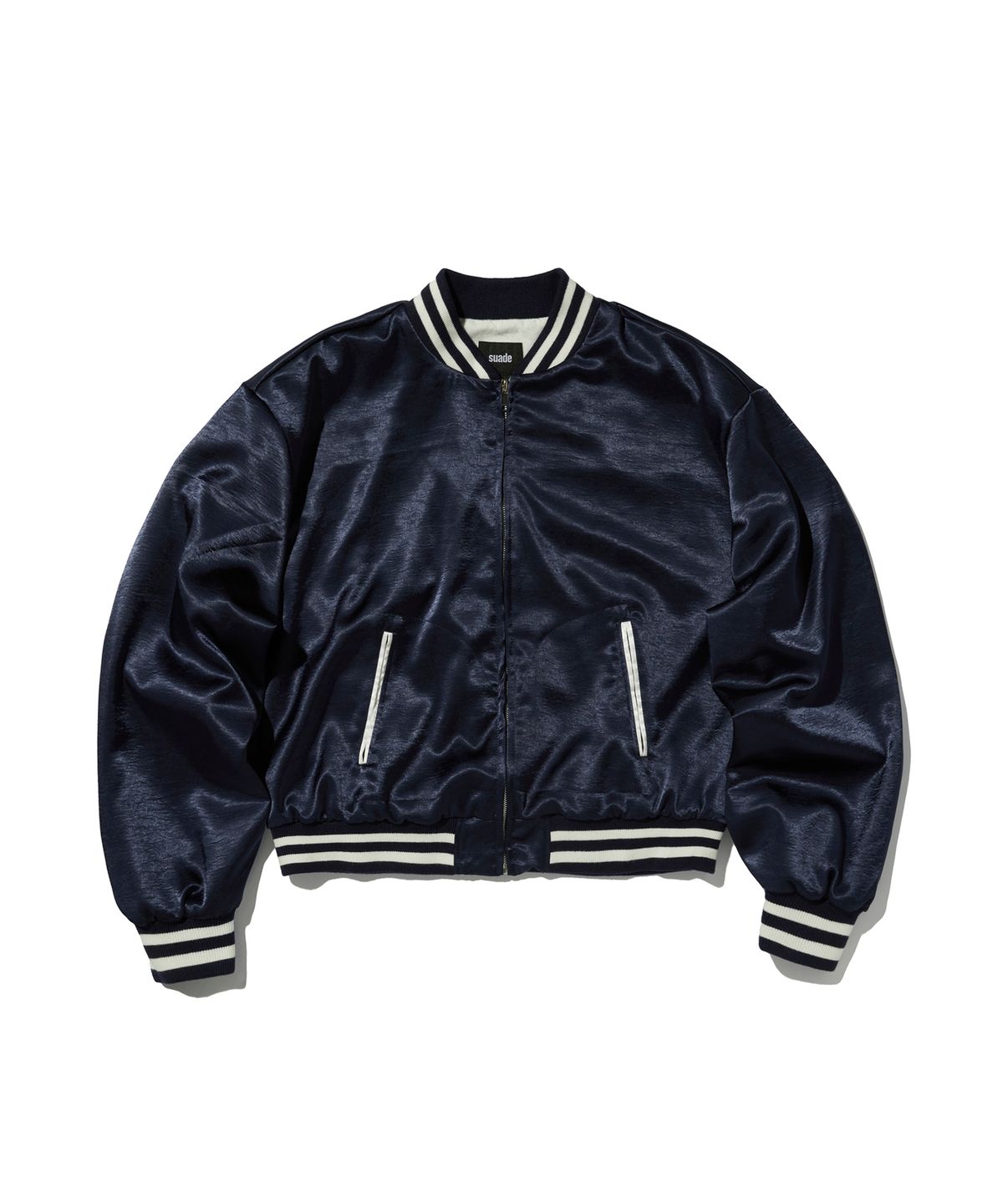스웨이드(SUADE) SATIN BOMBER JACKET [NAVY]