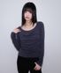 Drape Layered Halter Long Sleeve [Charcoal]