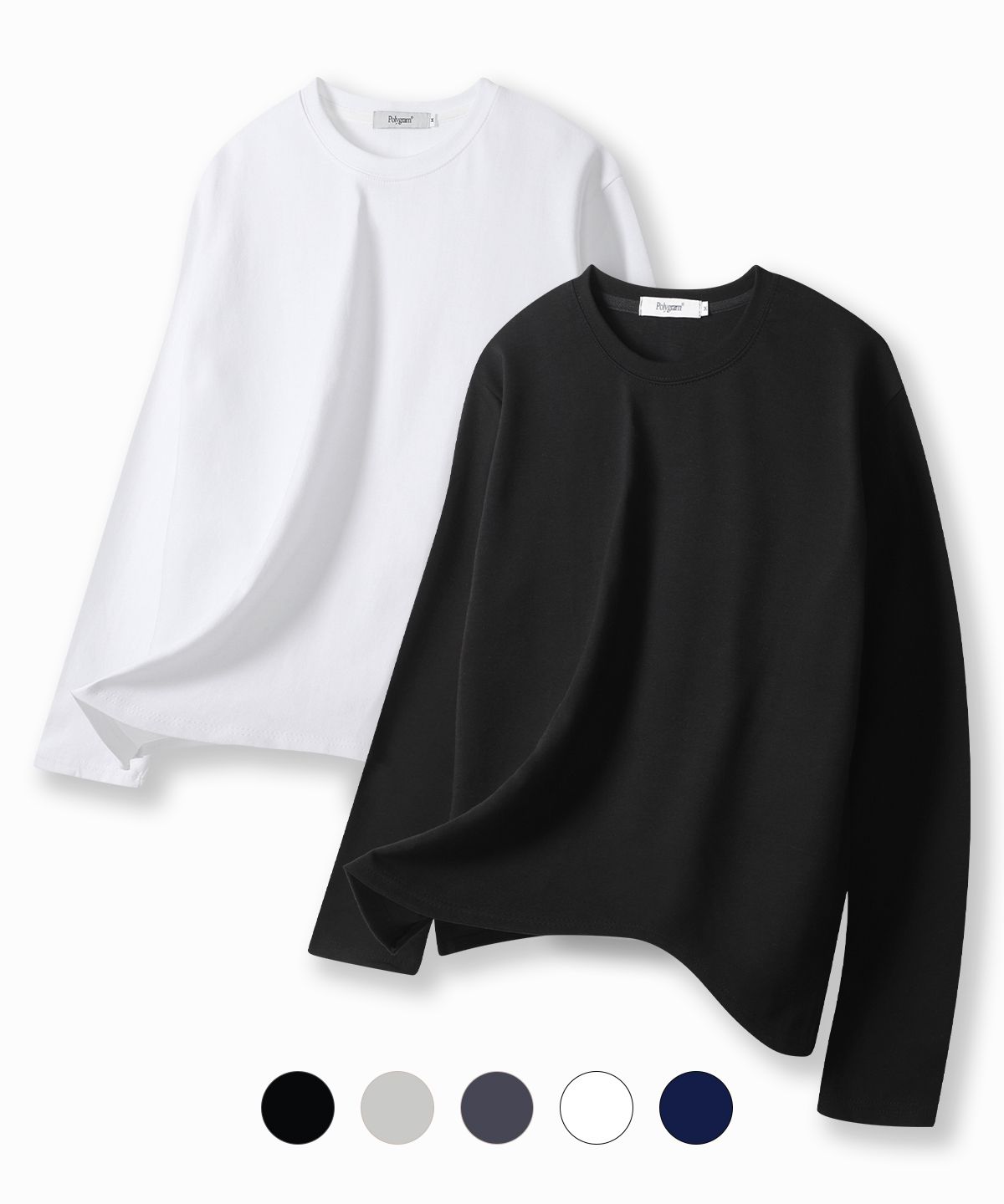 폴리그램(POLYGRAM) 베이직 워셔블 롱슬리브 티셔츠 - 5COLOR