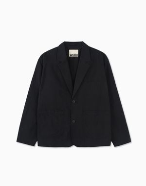 레비 세미 오버핏 코튼 블레이저 [블랙]