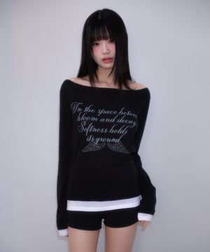 Lettering Angel Long Sleeve [Black]