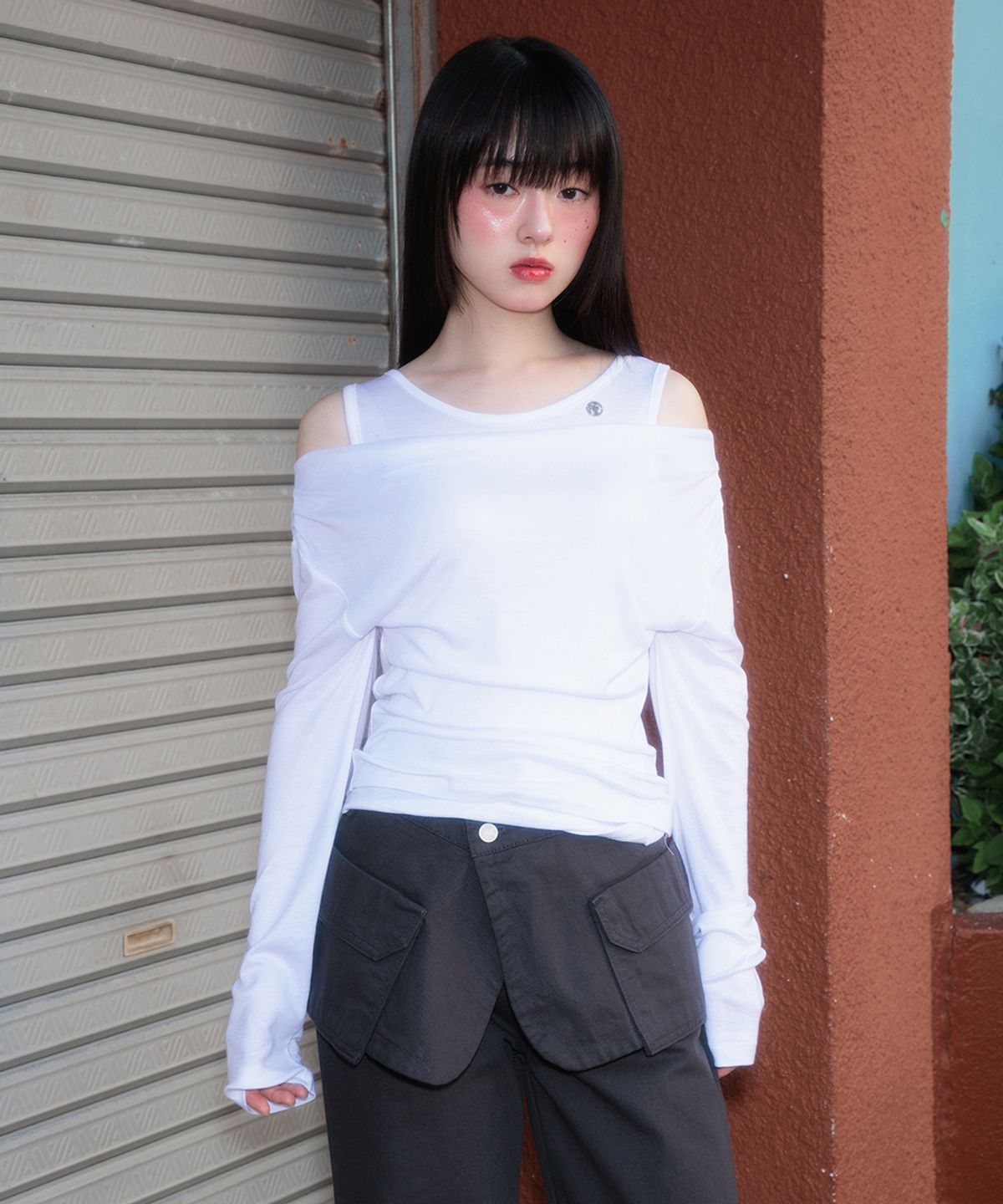로제프란츠(ROSEFRANTZ) Layered Shirring Long Sleeve [Ivory]