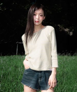 Stripe Three-Quarter Sleeve [Green]