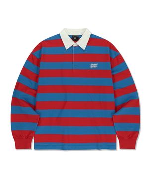 COLOR BLOCK RUGBY TEE - RED