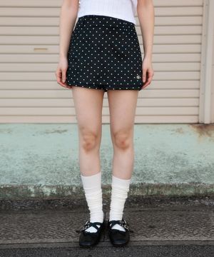 Dot Back Pocket Skirt Pants [Black]