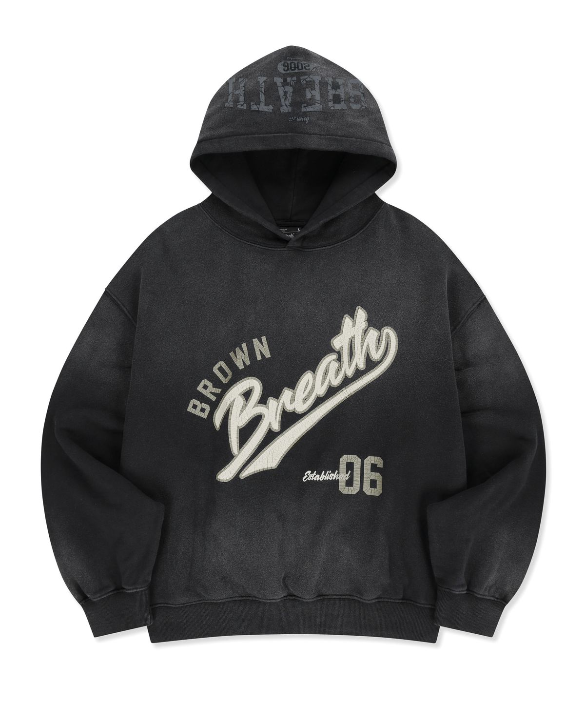 브라운브레스(BROWNBREATH) BREATH WASHED HOODIE - BLACK