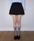 Frill Waist Pintuck Miniskirt [Black]