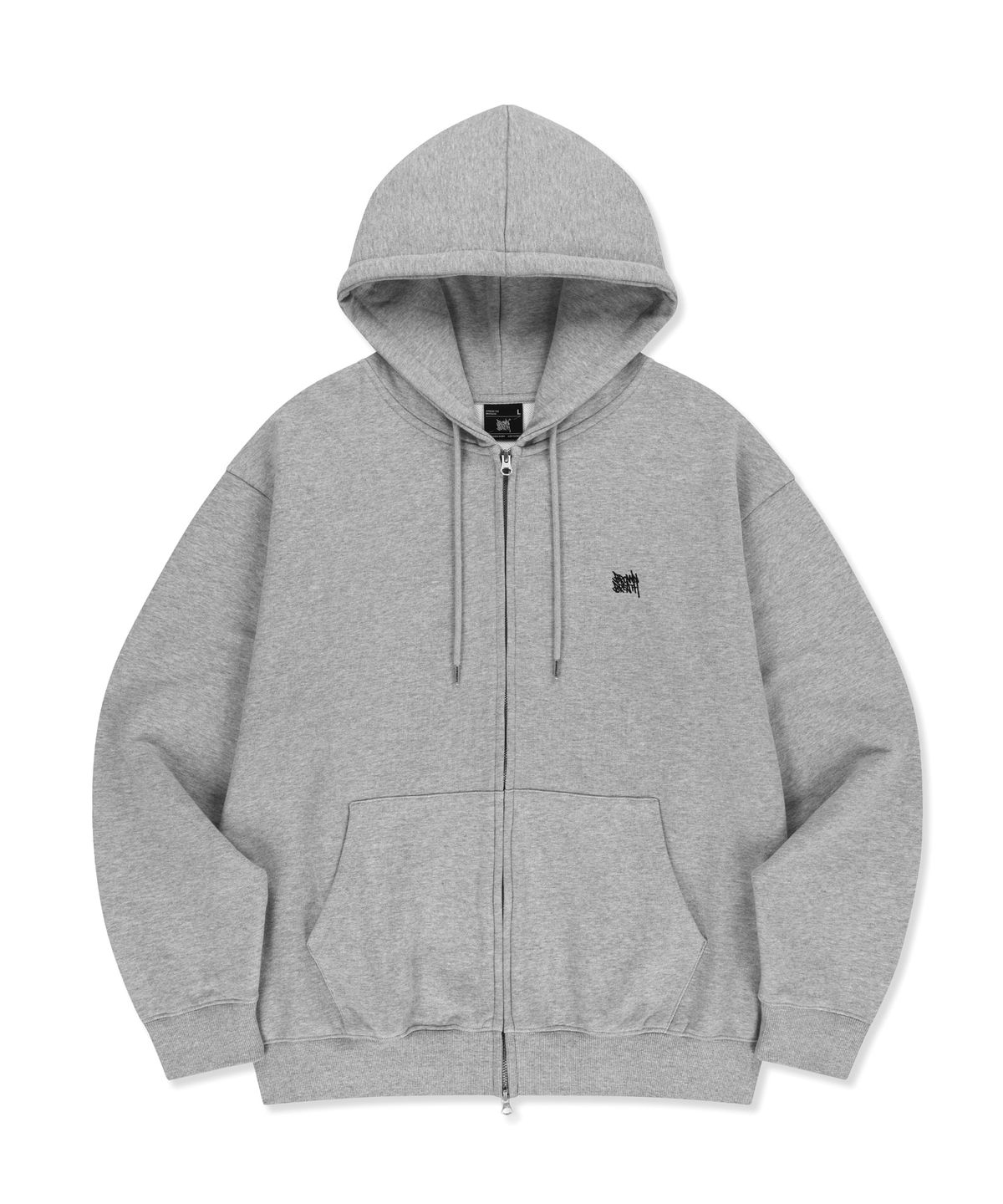브라운브레스(BROWNBREATH) TAG HOOD ZIP UP - MELANGE GREY