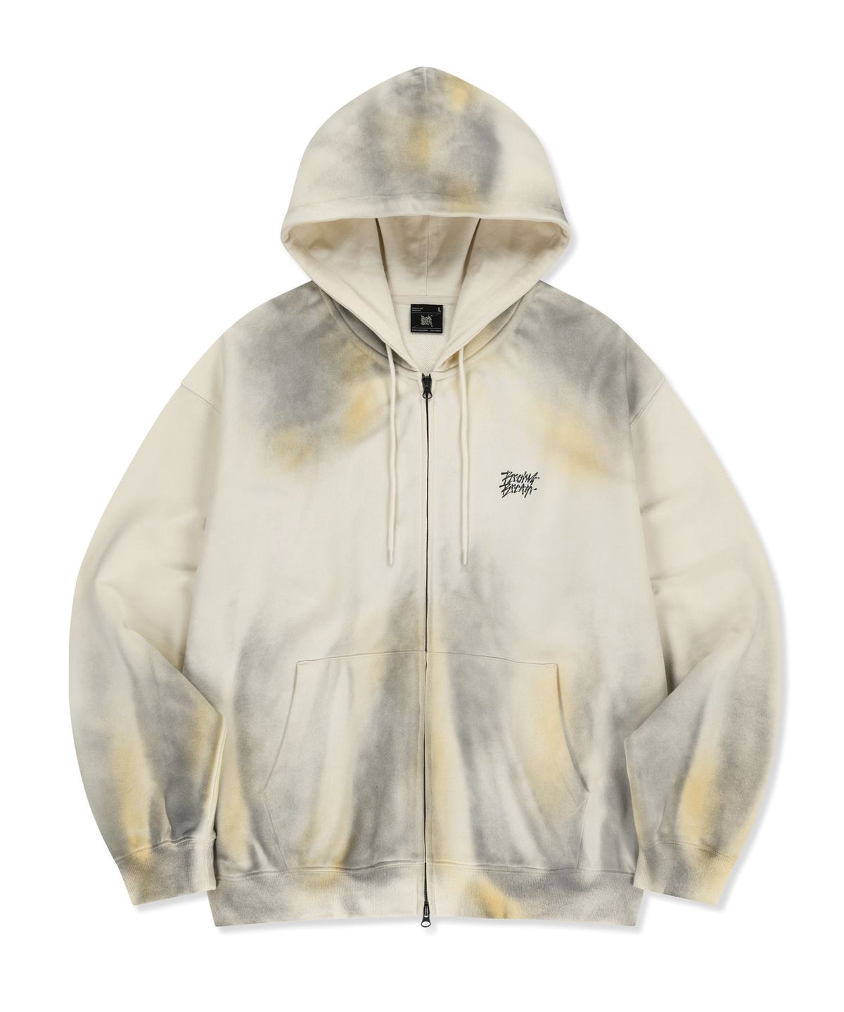 브라운브레스(BROWNBREATH) CRUSH TAG DIRTY HOOD ZIP UP - BEIGE