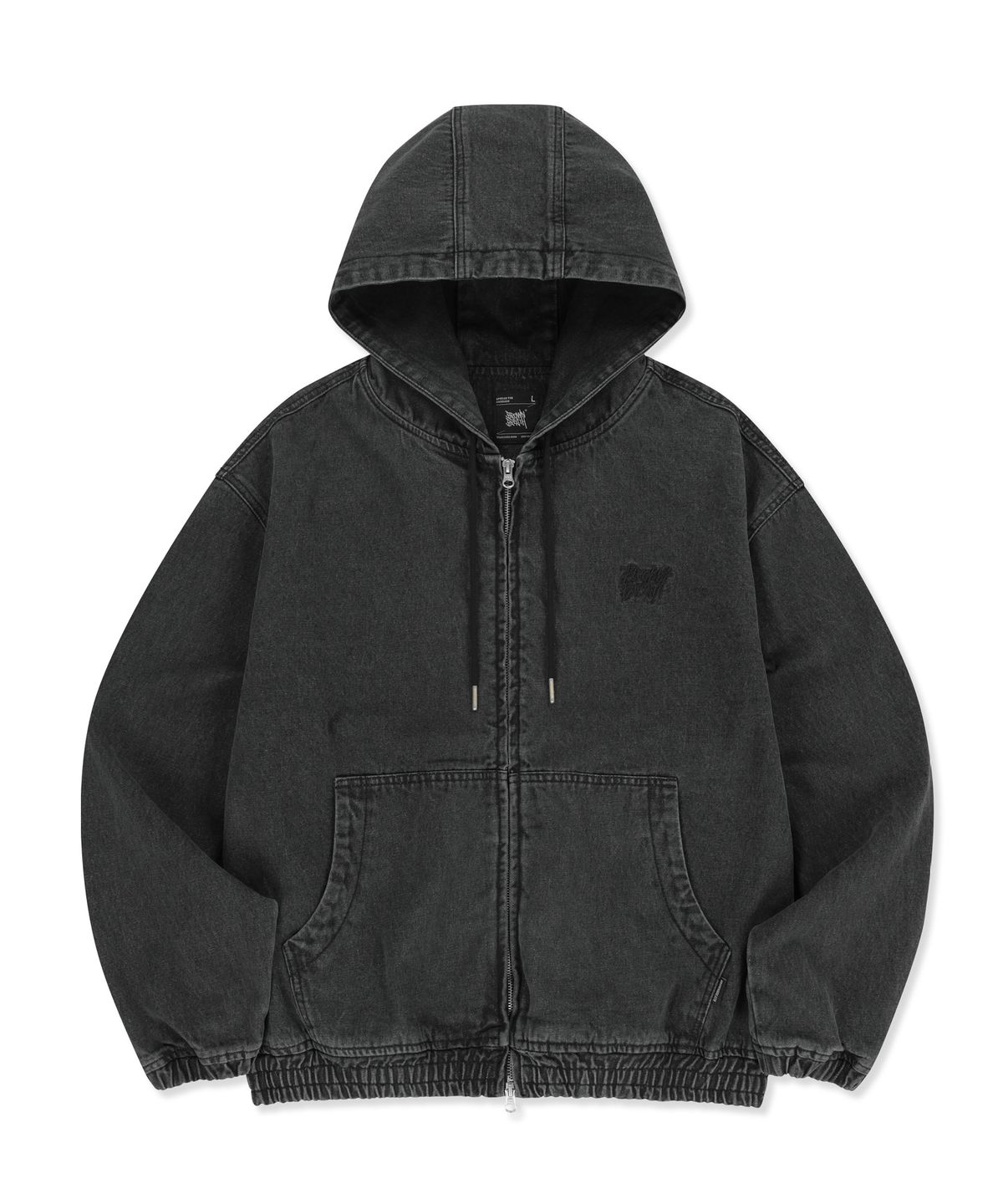 브라운브레스(BROWNBREATH) DENIM HOOD ZIP UP - BLACK