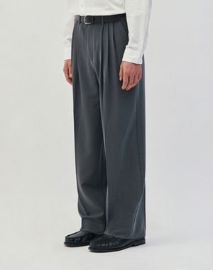 어반 세미 와이드 쓰리턱 슬랙스 [그레이]